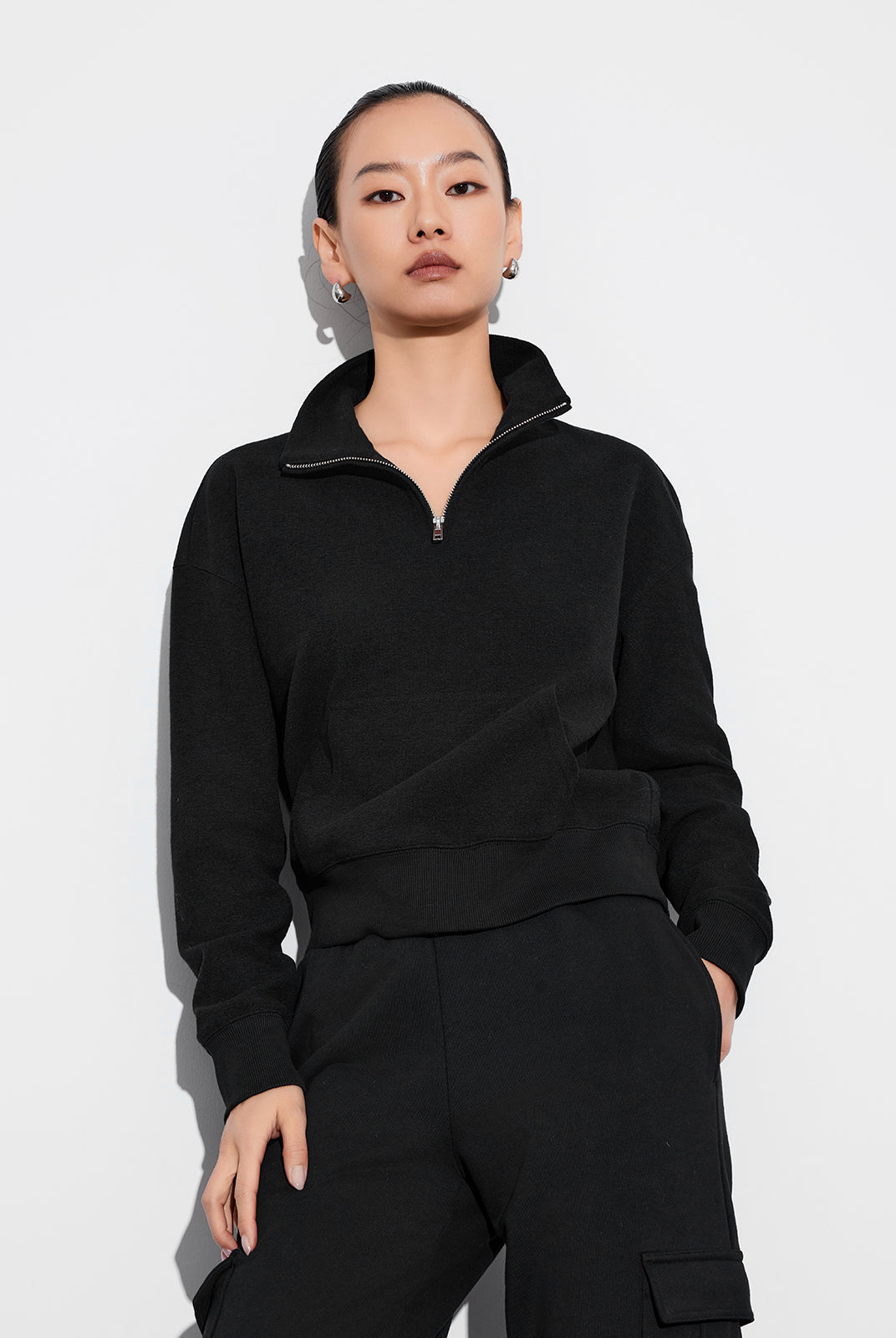 Cozy Fleece Boyfriend 1/2 Zip Sweatshirt
