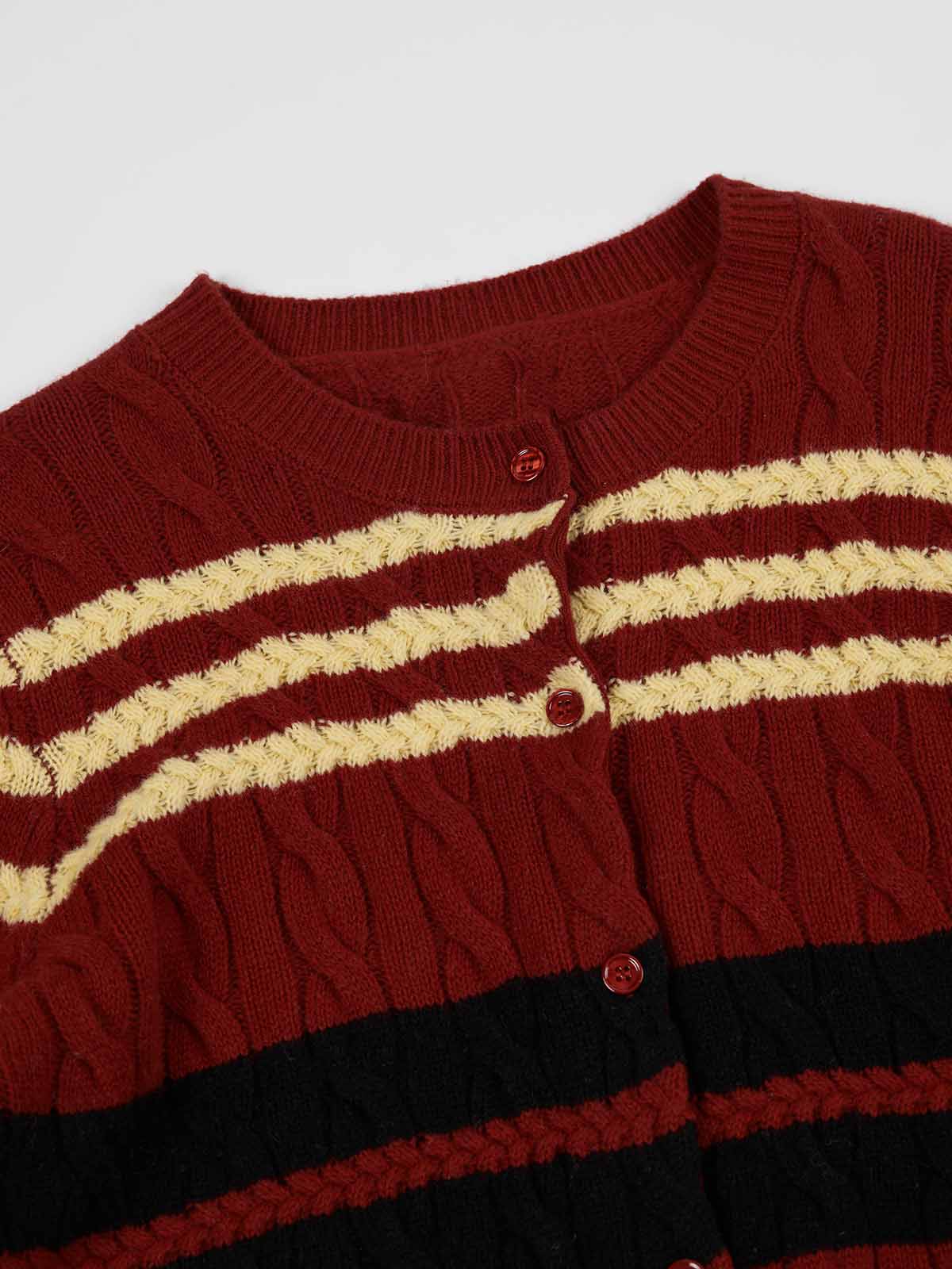 ASOBIO Cable-Knit Wool Cardigan