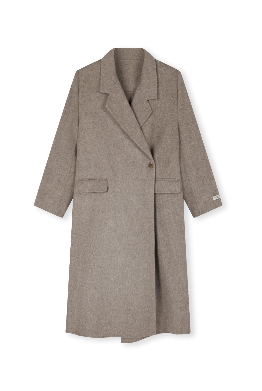 ASOBIO Double-Faced 100% Wool Single-Breasted Long Coat