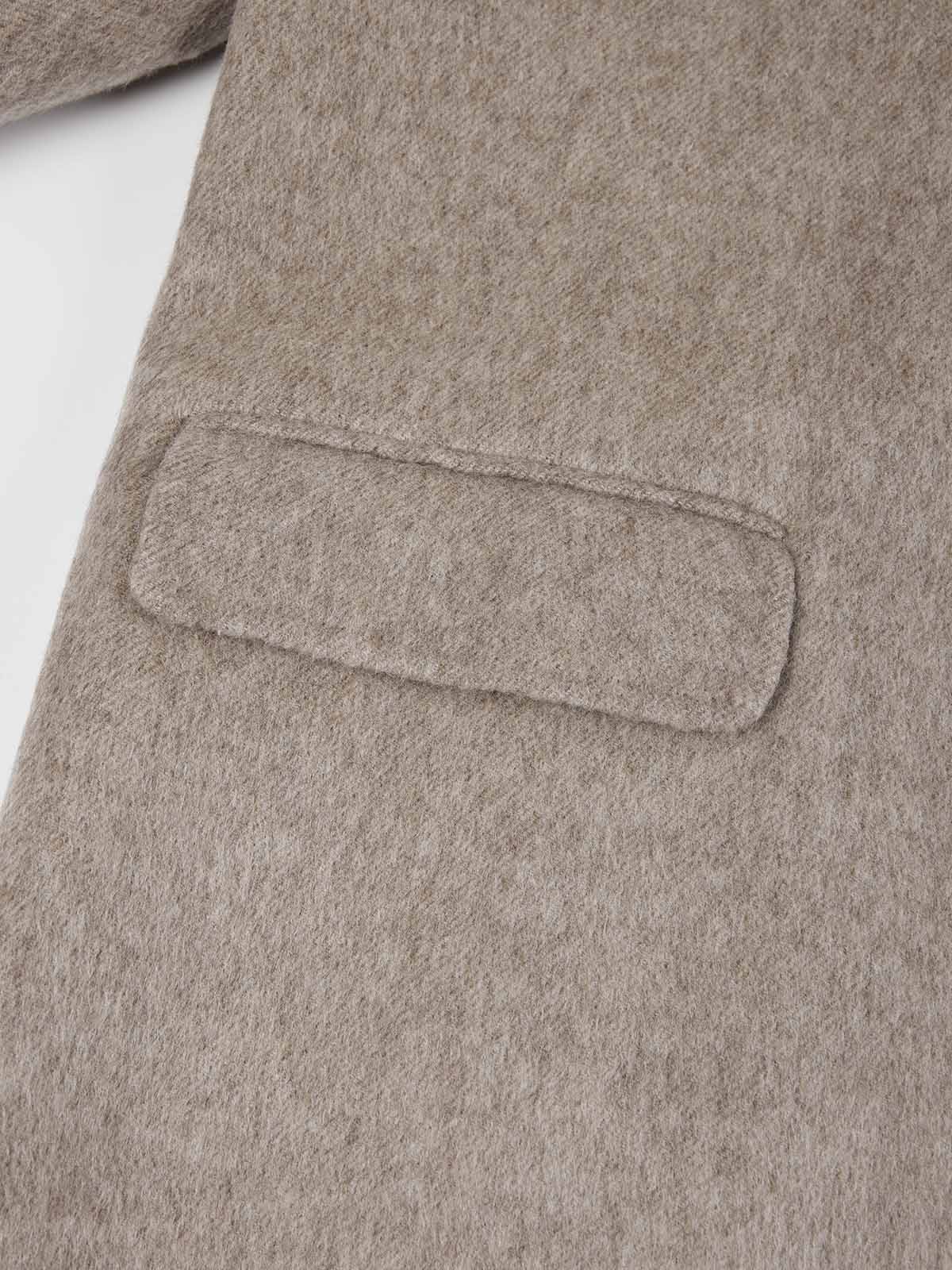 ASOBIO Double-Faced 100% Wool Single-Breasted Long Coat