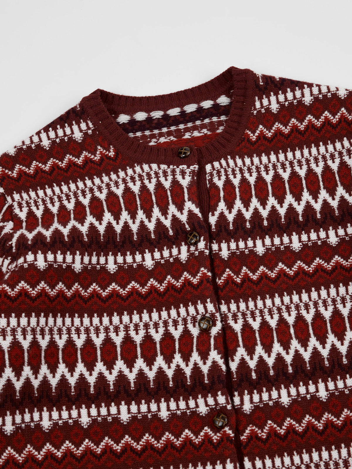 ASOBIO 100% Wool Fair Isle Cardigan