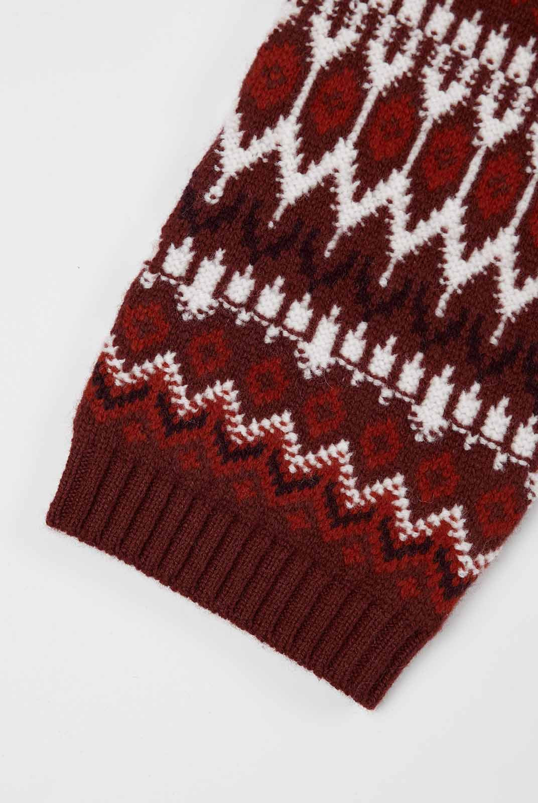 ASOBIO 100% Wool Fair Isle Cardigan