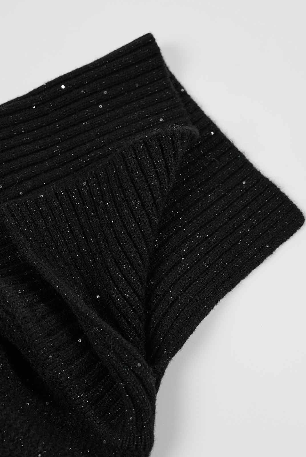 ASOBIO 100% Wool Sequin Sweater