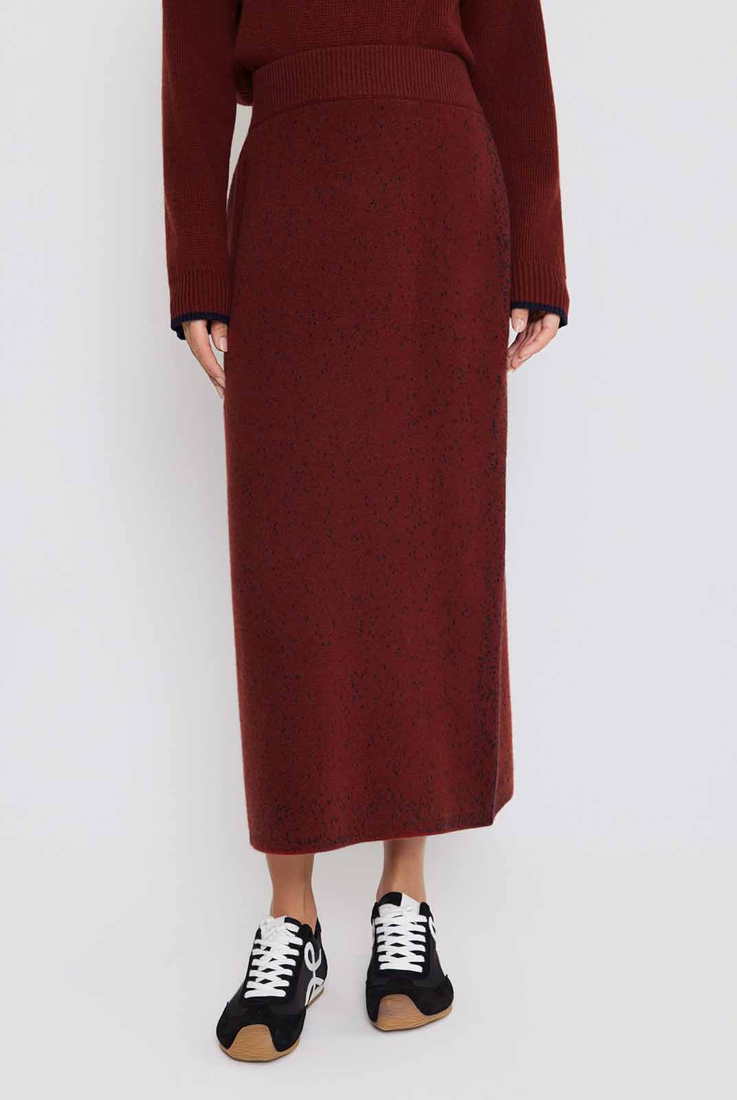 ASOBIO 100% Wool Knit Midi Skirt