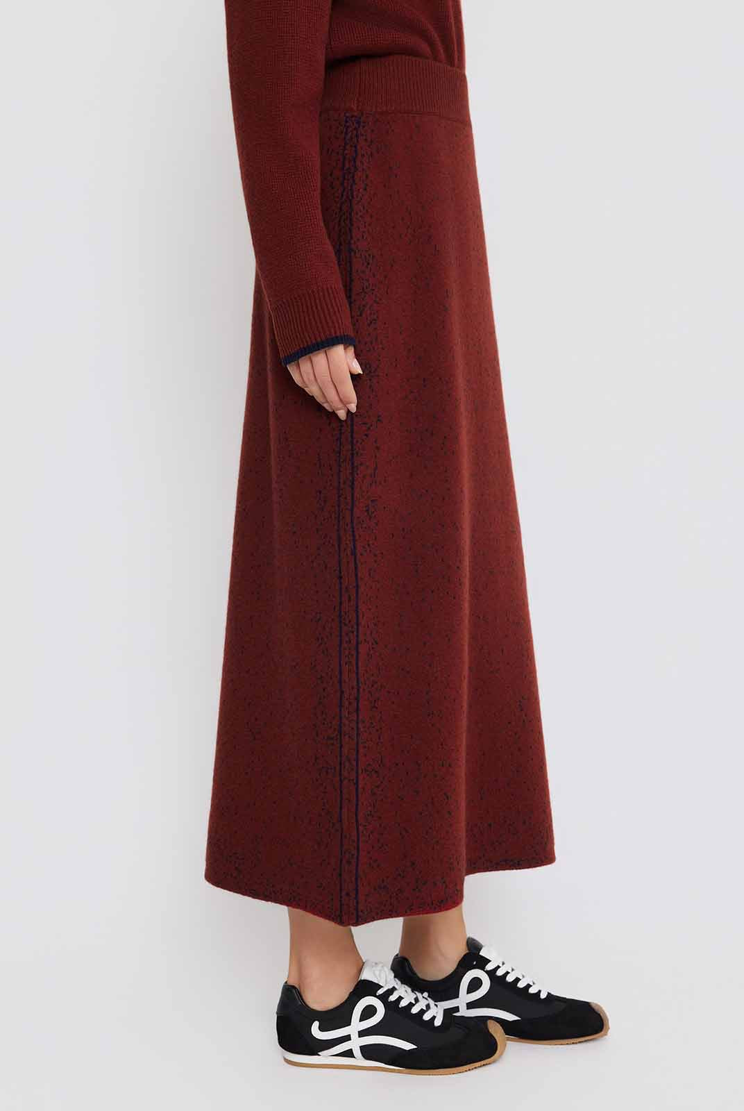 ASOBIO 100% Wool Knit Midi Skirt