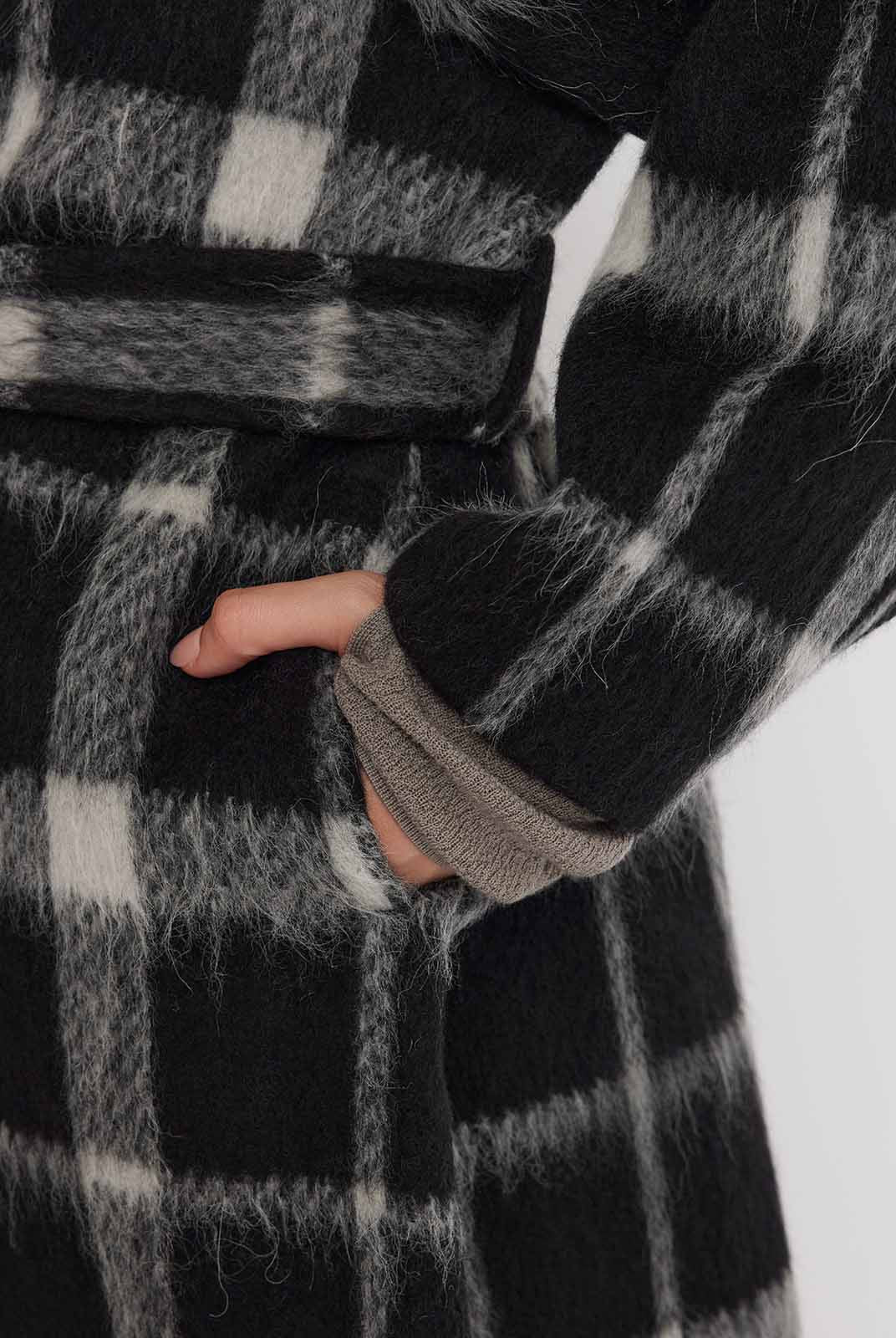 ASOBIO Double-Faced Long Wool-Alpaca Hooded Coat