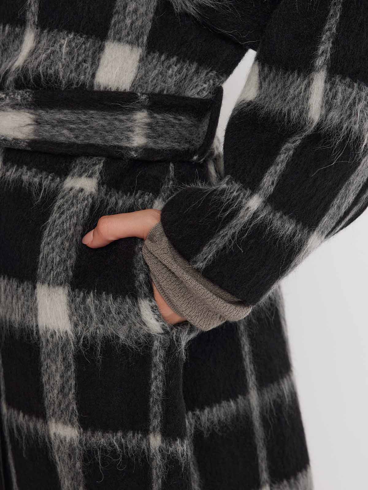 ASOBIO Double-Faced Long Wool-Alpaca Hooded Coat