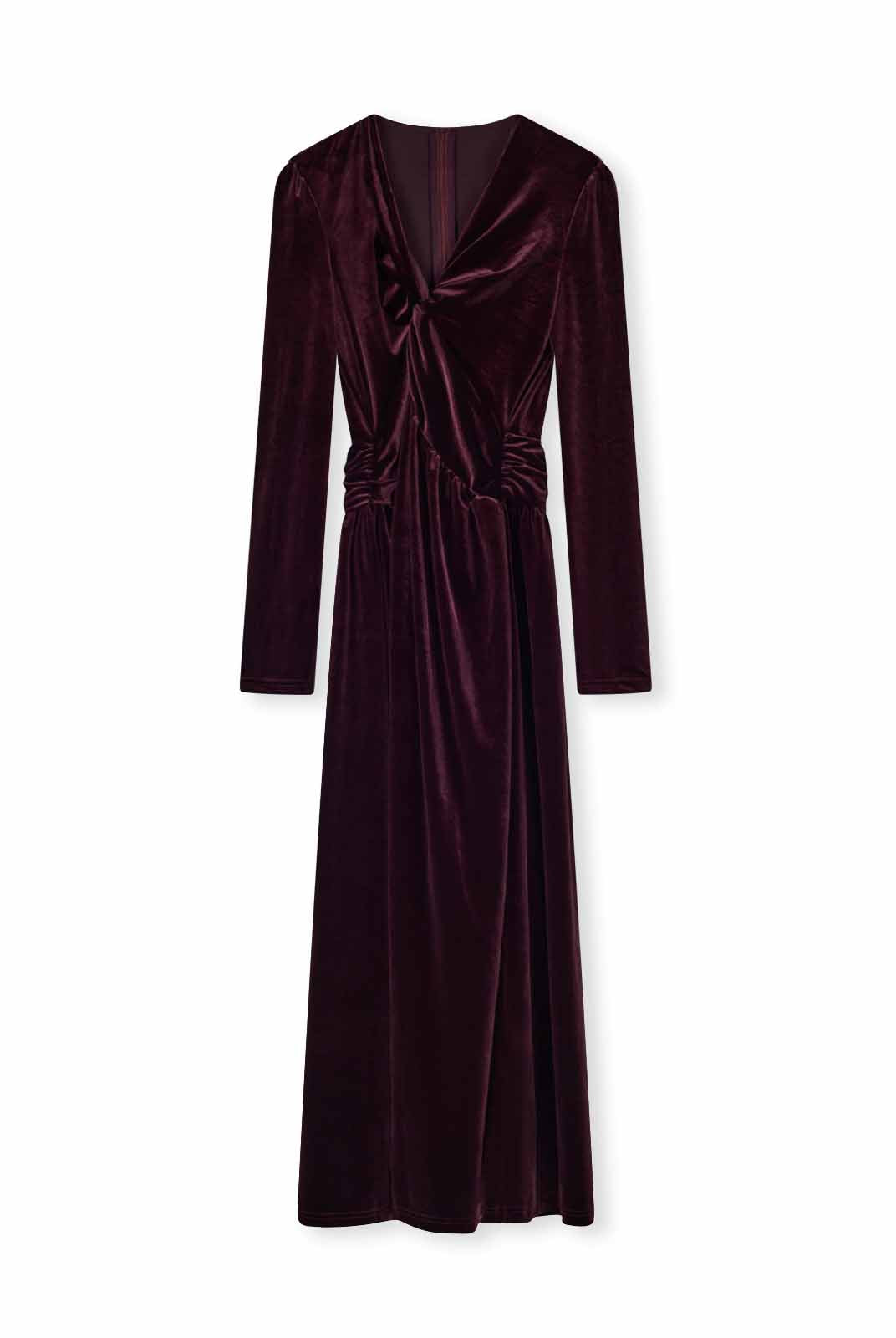 ASOBIO Velvet Twist-Front Maxi Dress