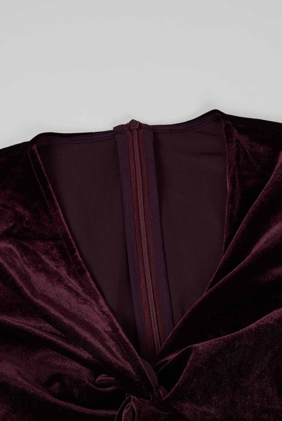 ASOBIO Velvet Twist-Front Maxi Dress