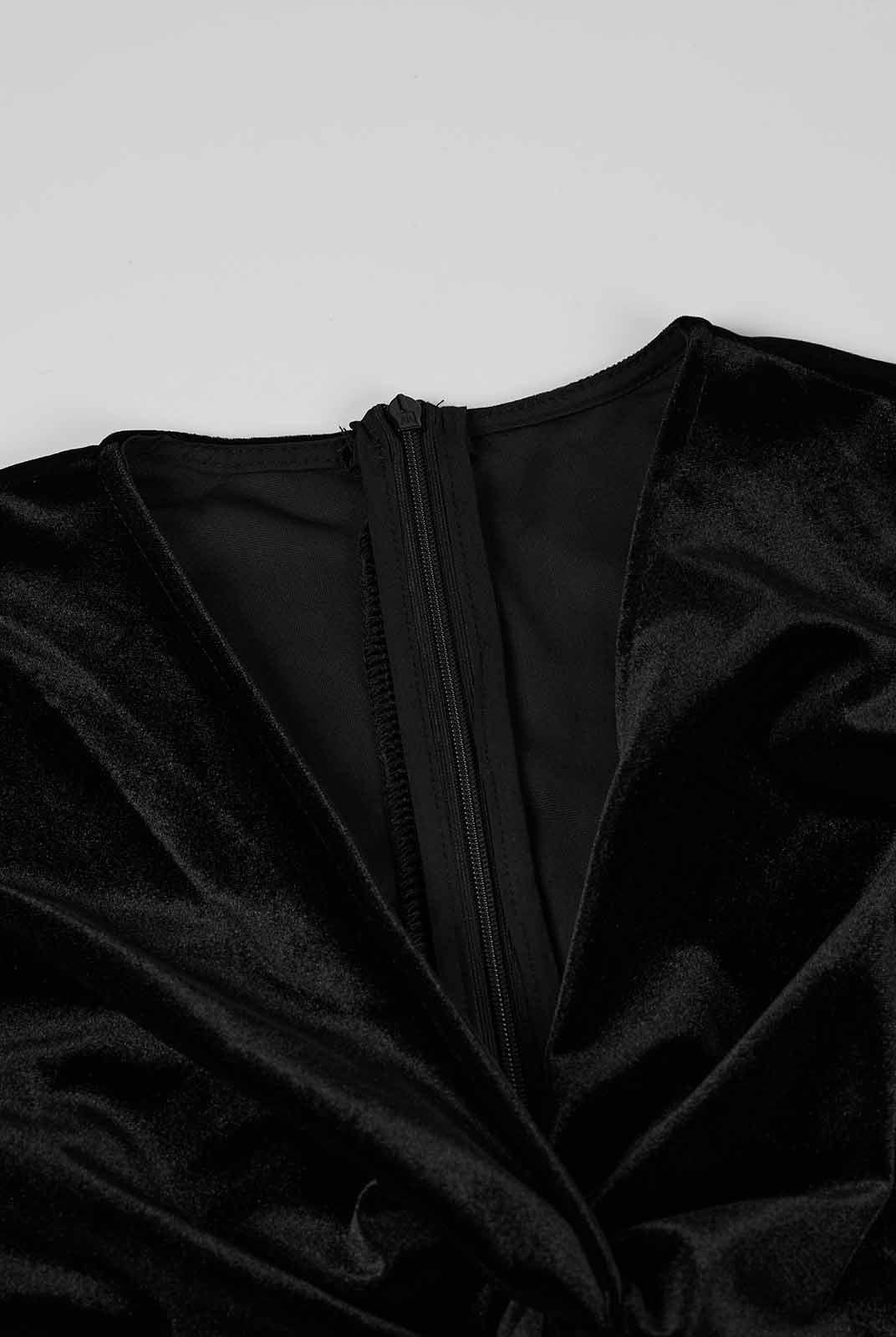 ASOBIO Velvet Twist-Front Maxi Dress