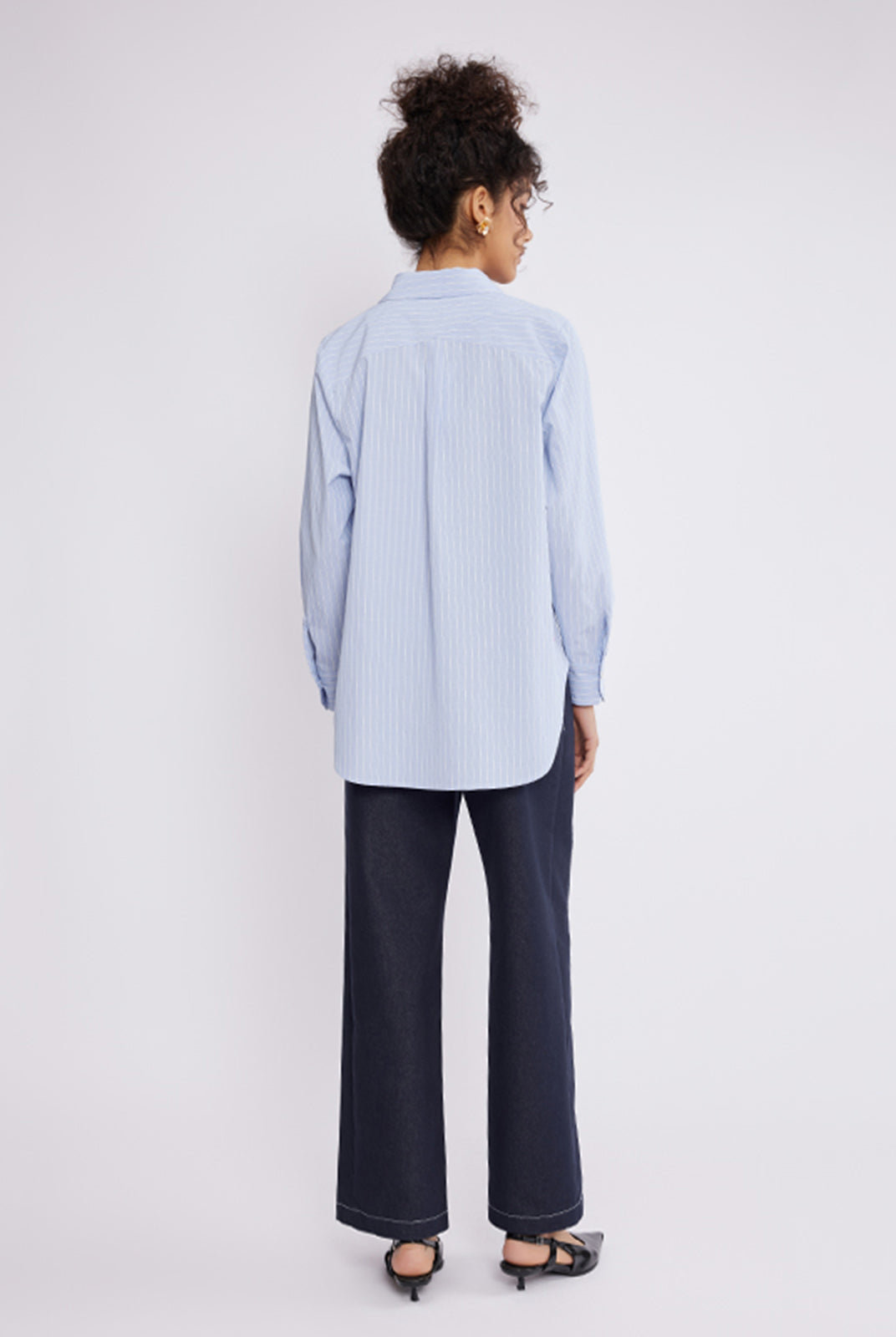 ASOBIO Relaxed Long-Sleeve Button-Up Shirt
