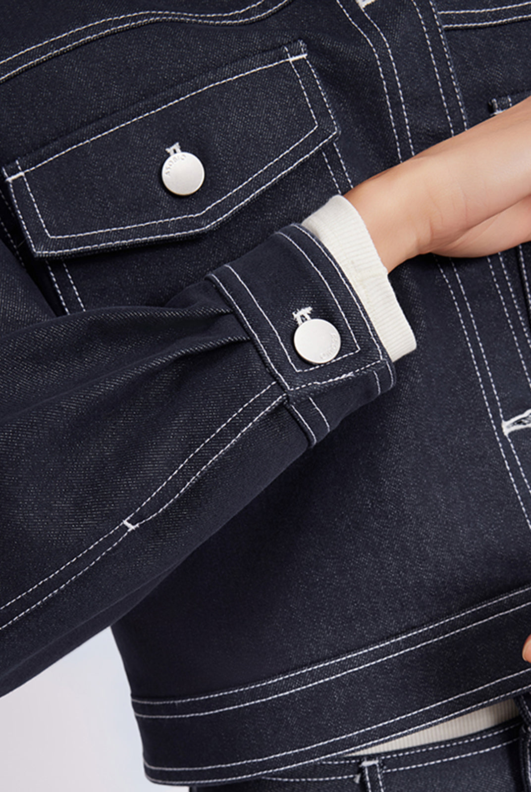 ASOBIO Crop Denim Trucker Jacket