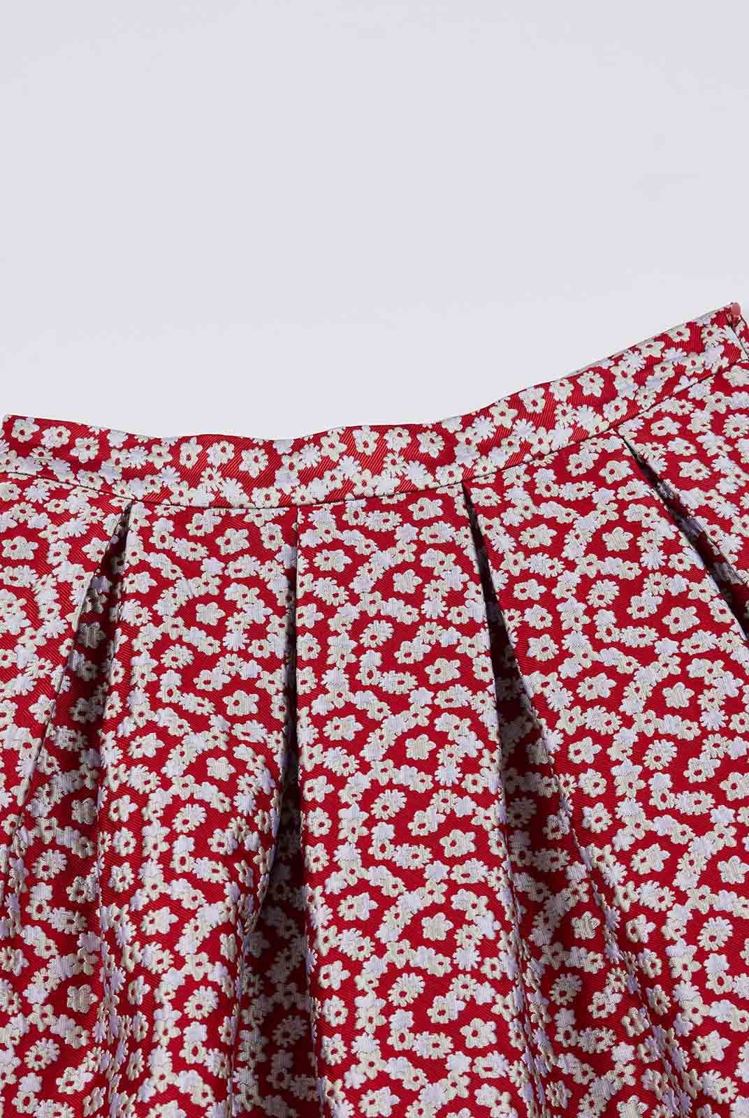 ASOBIO Jacquard Short Pleated Skirt