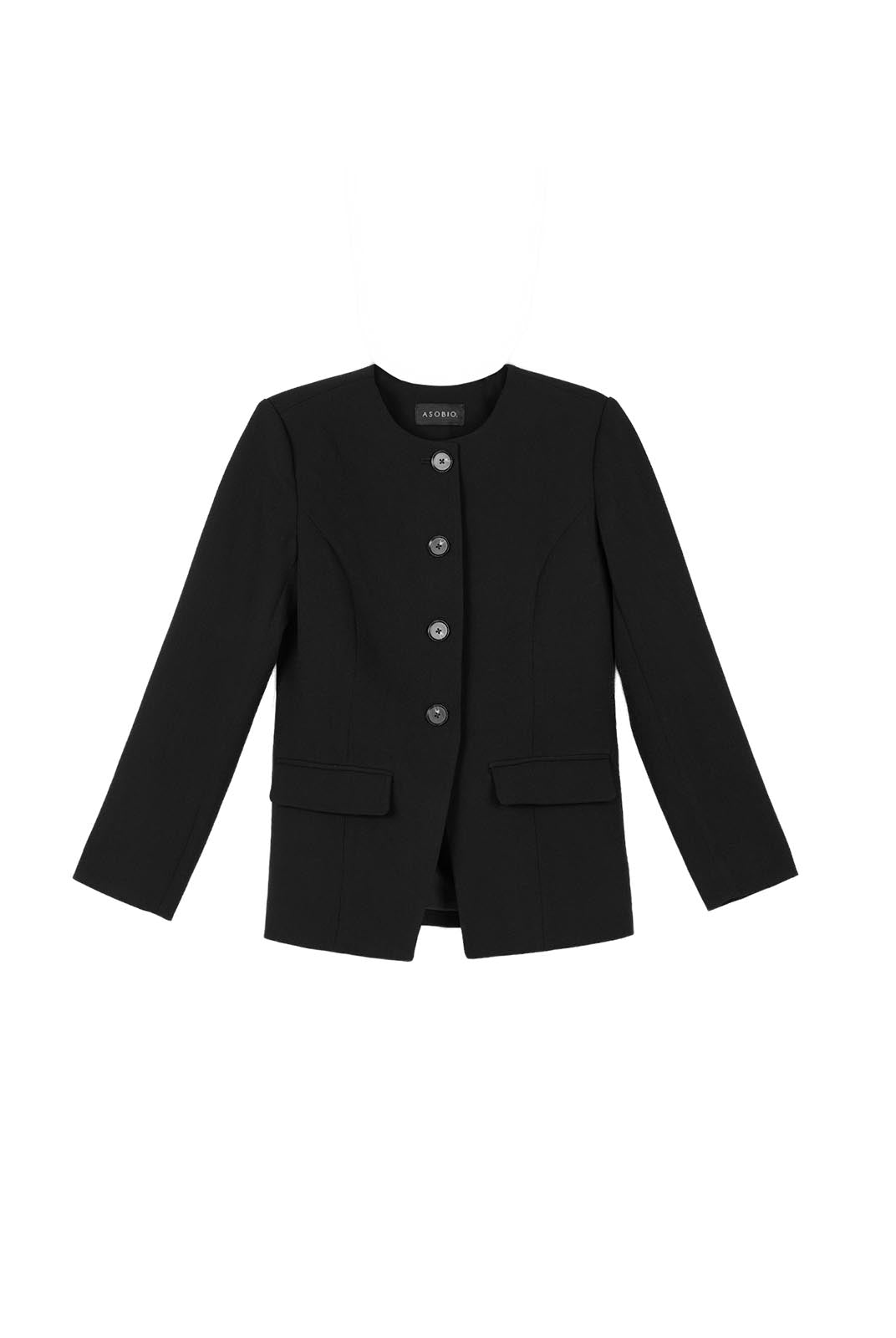 ASOBIO Tailored Round Neck Button-Up Blazer