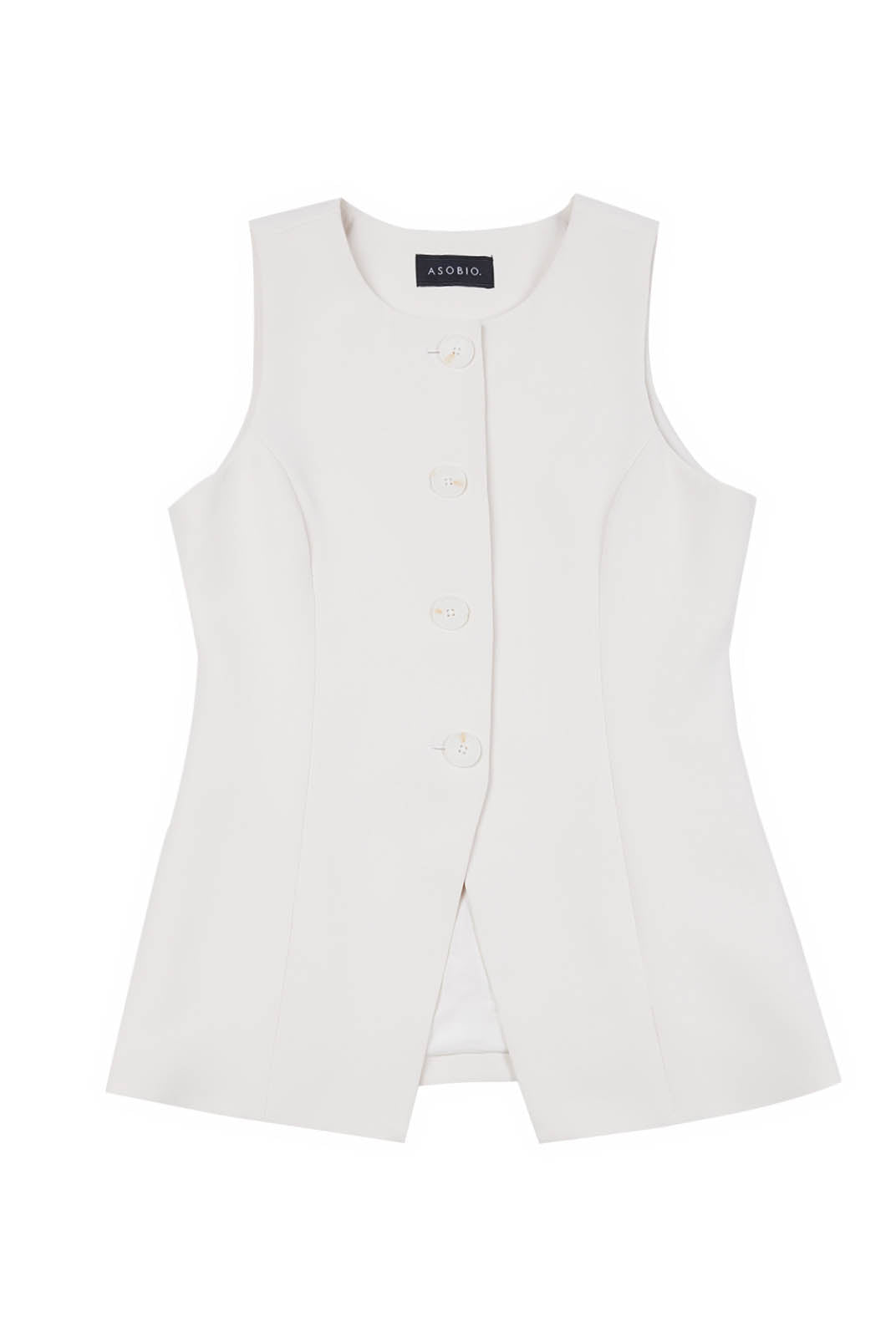 ASOBIO Slim-Fit Crewneck Button-Up Suit Vest