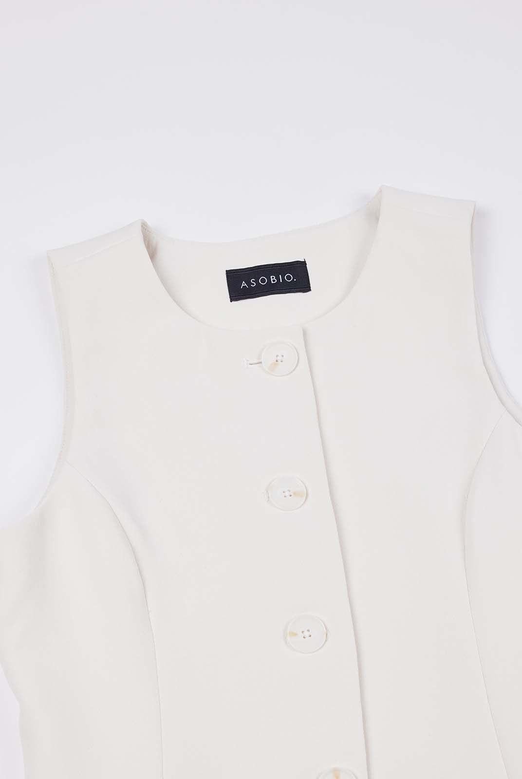 ASOBIO Slim-Fit Crewneck Button-Up Suit Vest