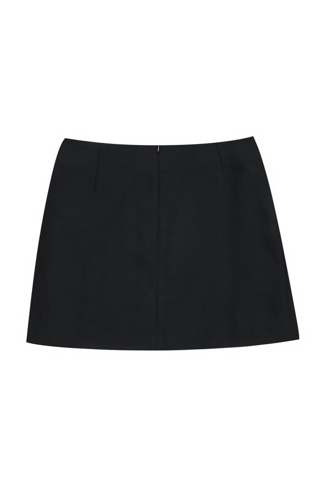 ASOBIO Mid-Rise Slim-Fit H-Line Mini Skirt