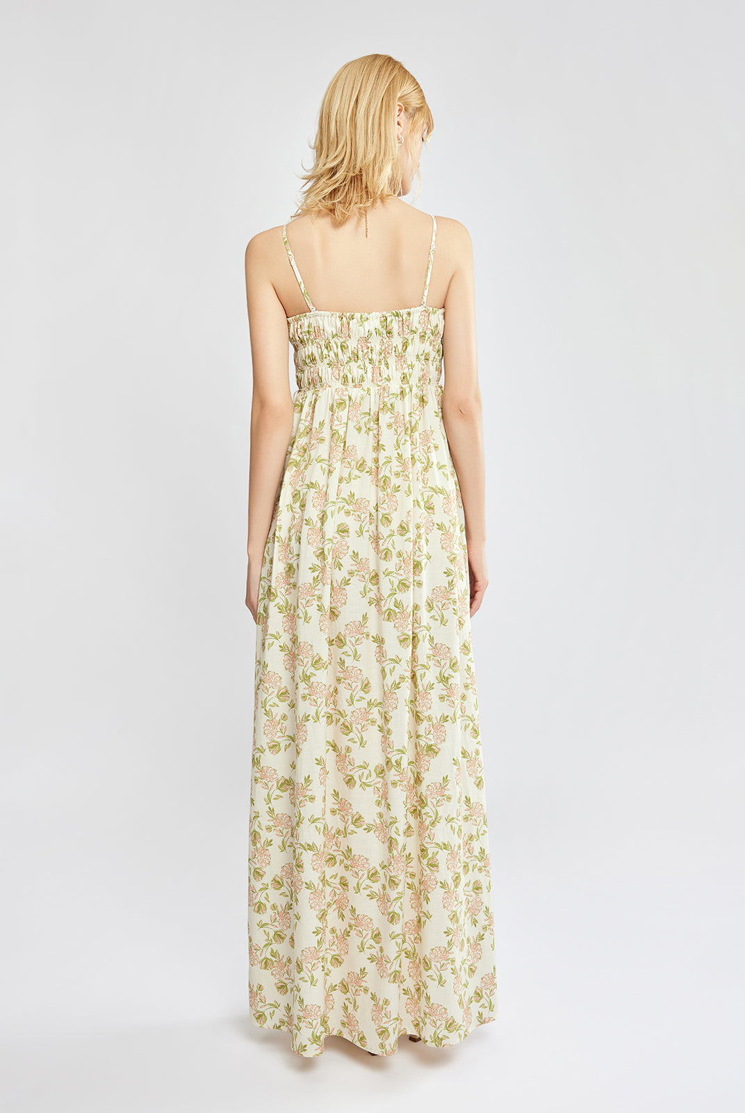 Smocked Maxi Dress with Removable Straps