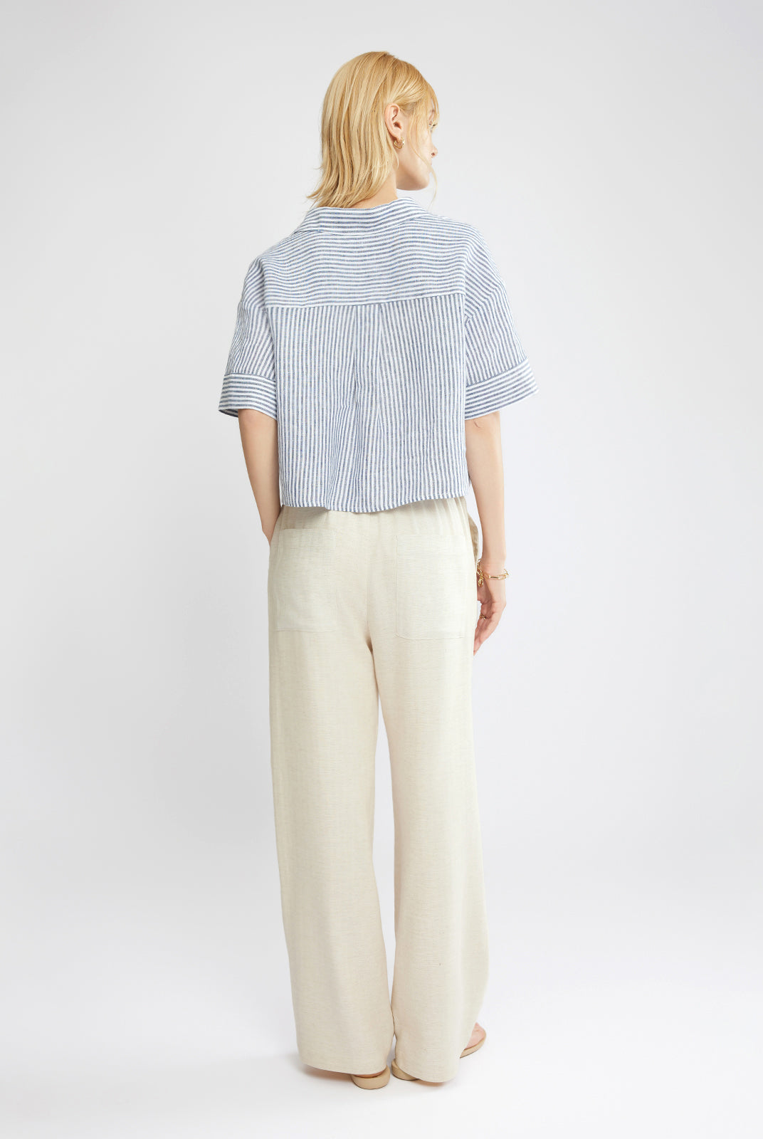 100% Linen Cropped Shirt