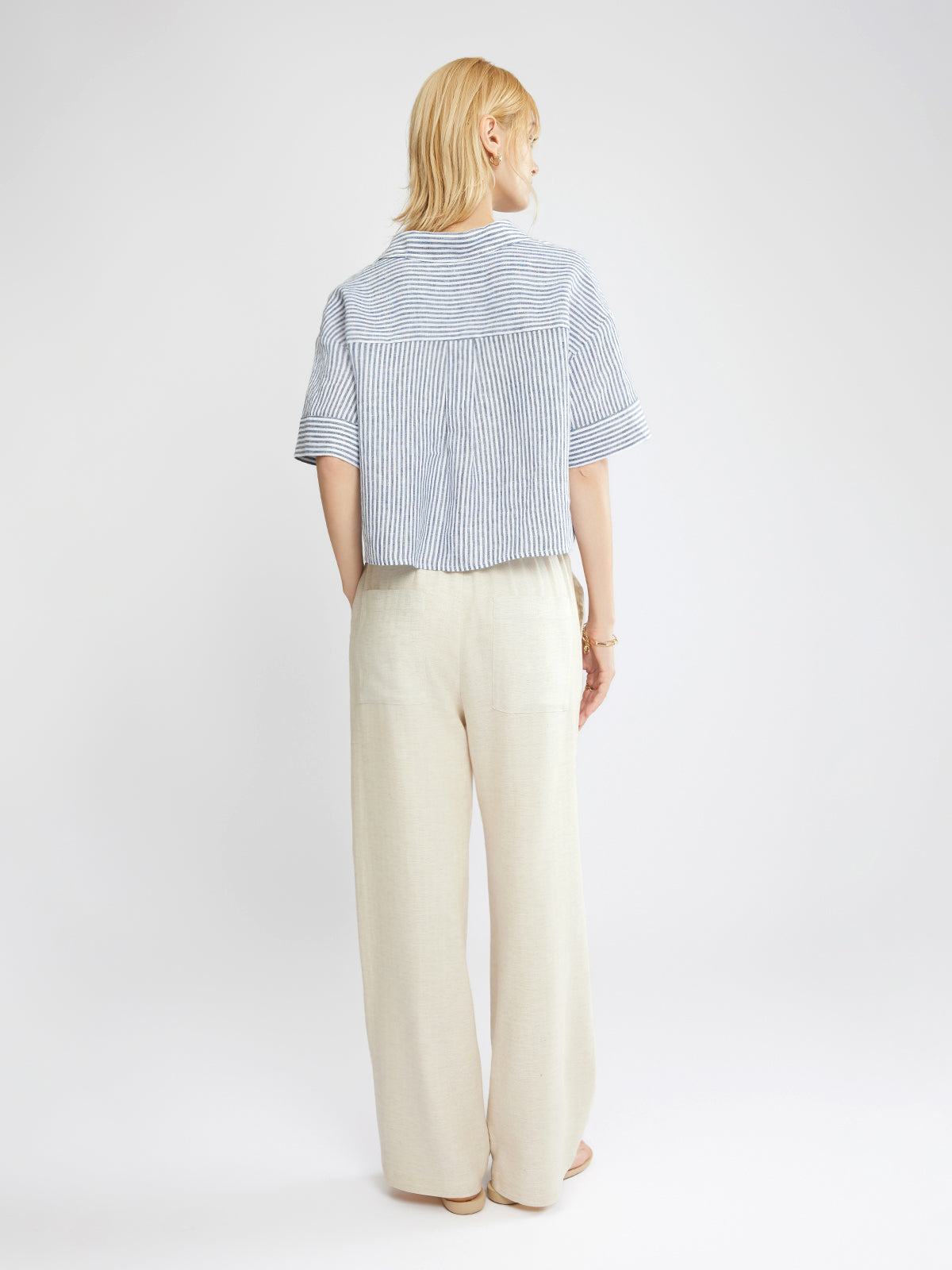100% Linen Cropped Shirt