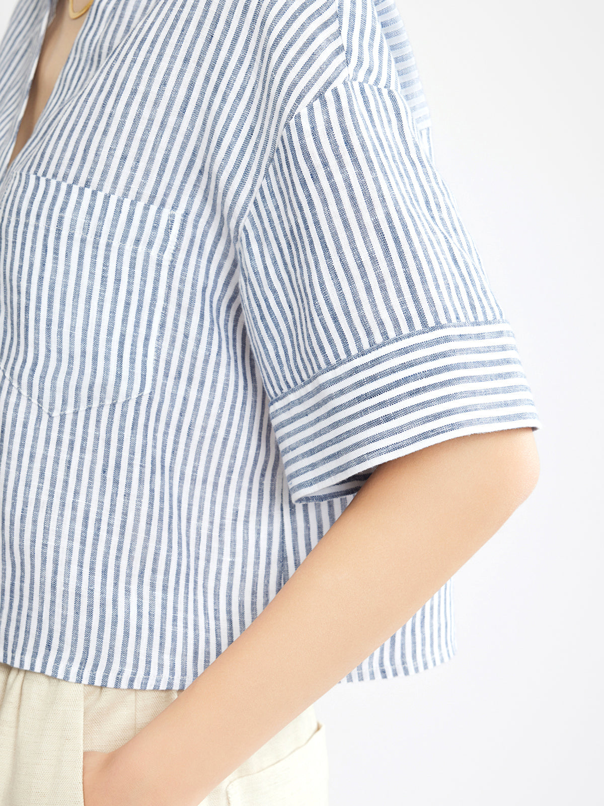100% Linen Cropped Shirt