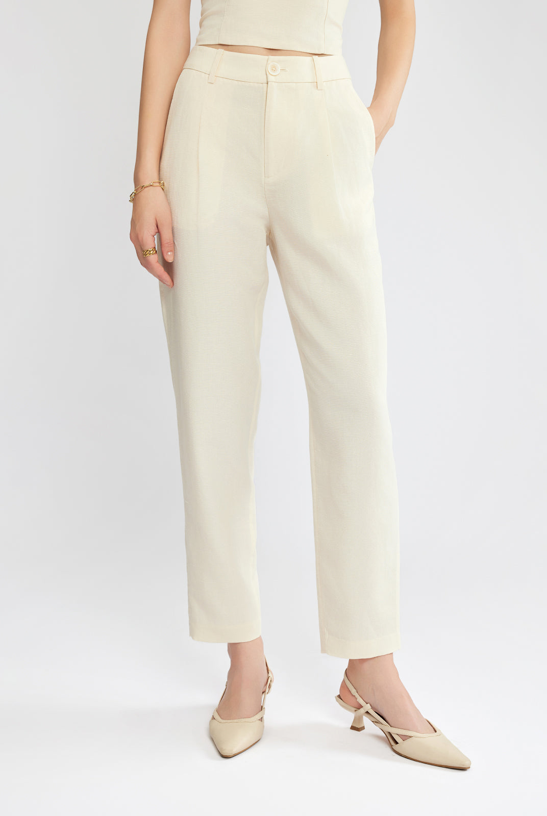 ASOBIO Linen Carrot Pant