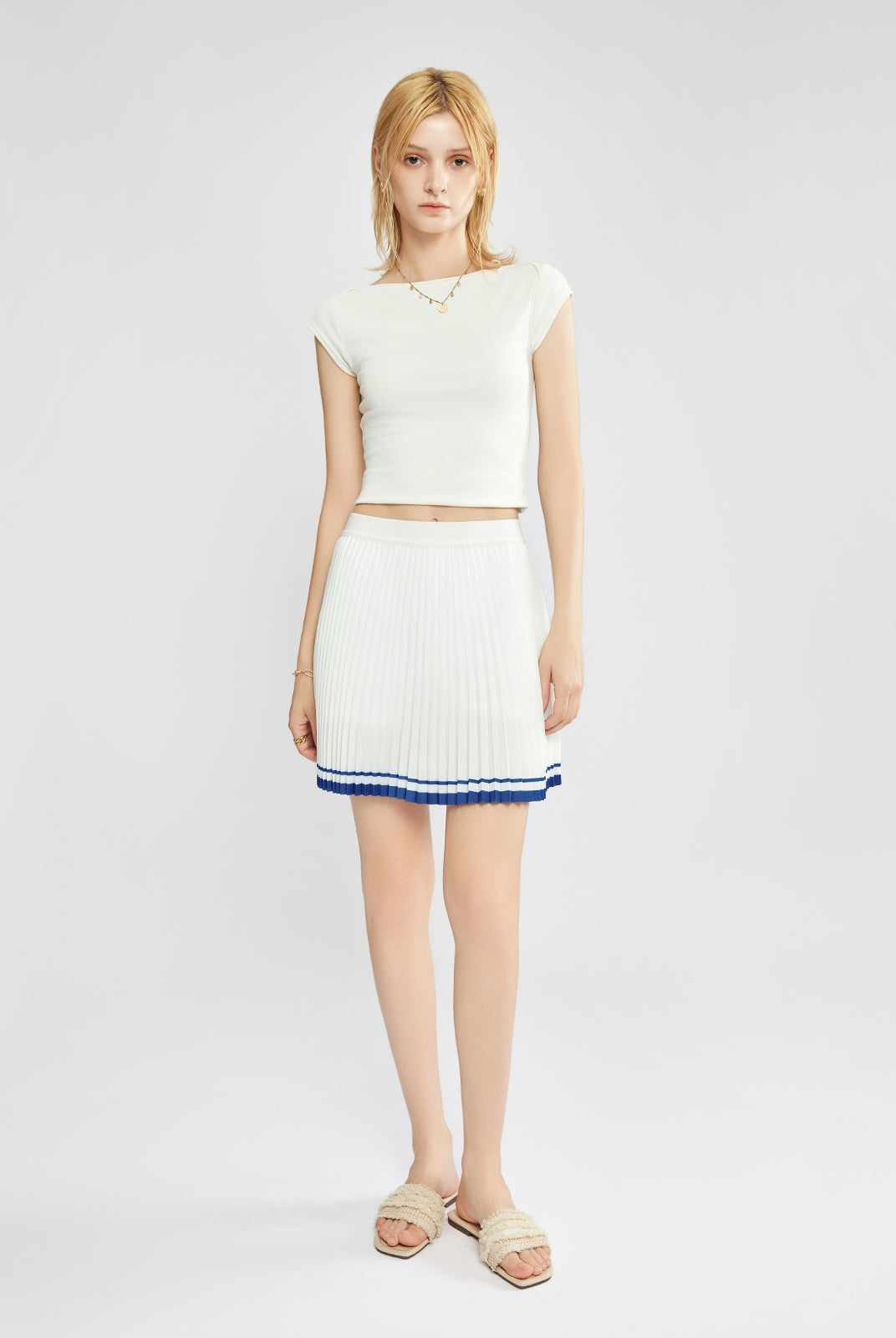 Pleated Mini Skirt