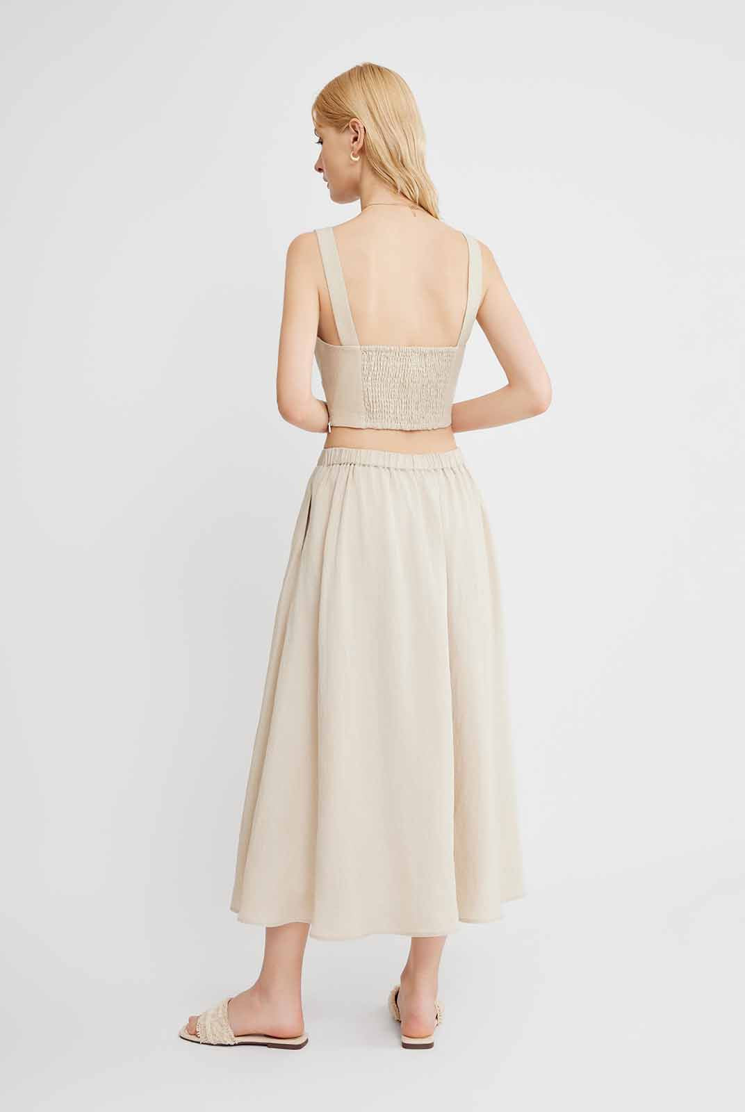 Smocked Square-Neck Top