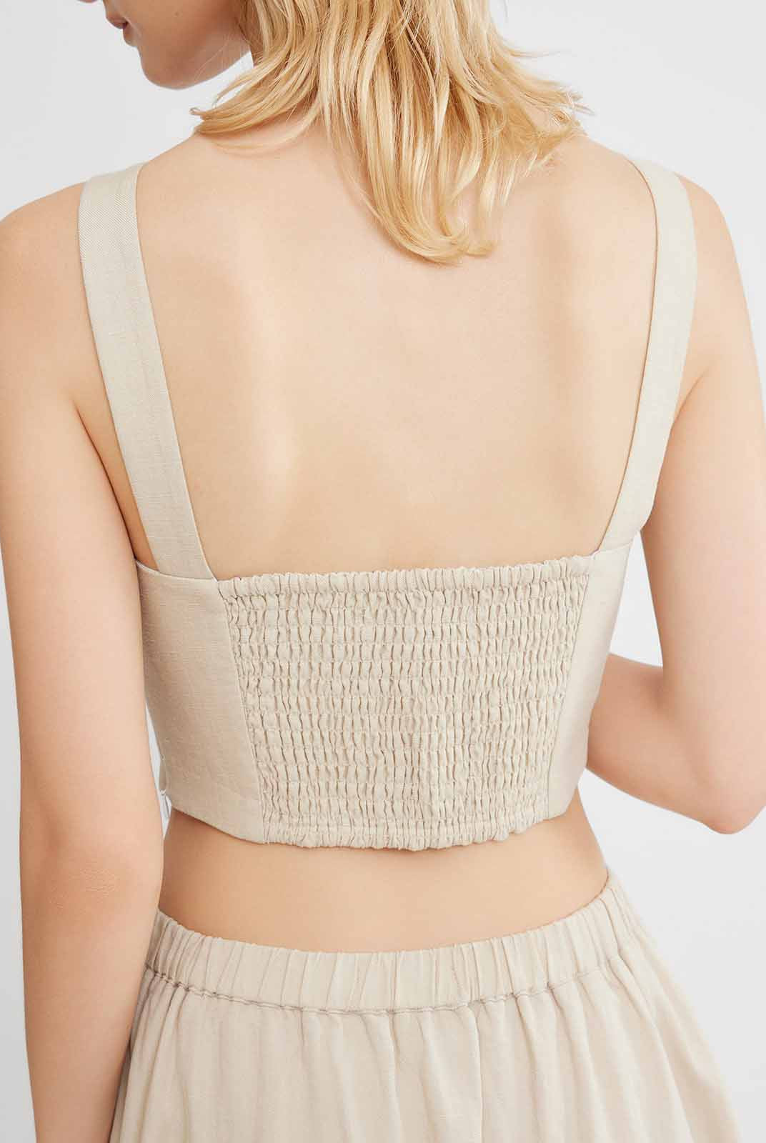 Smocked Square-Neck Top