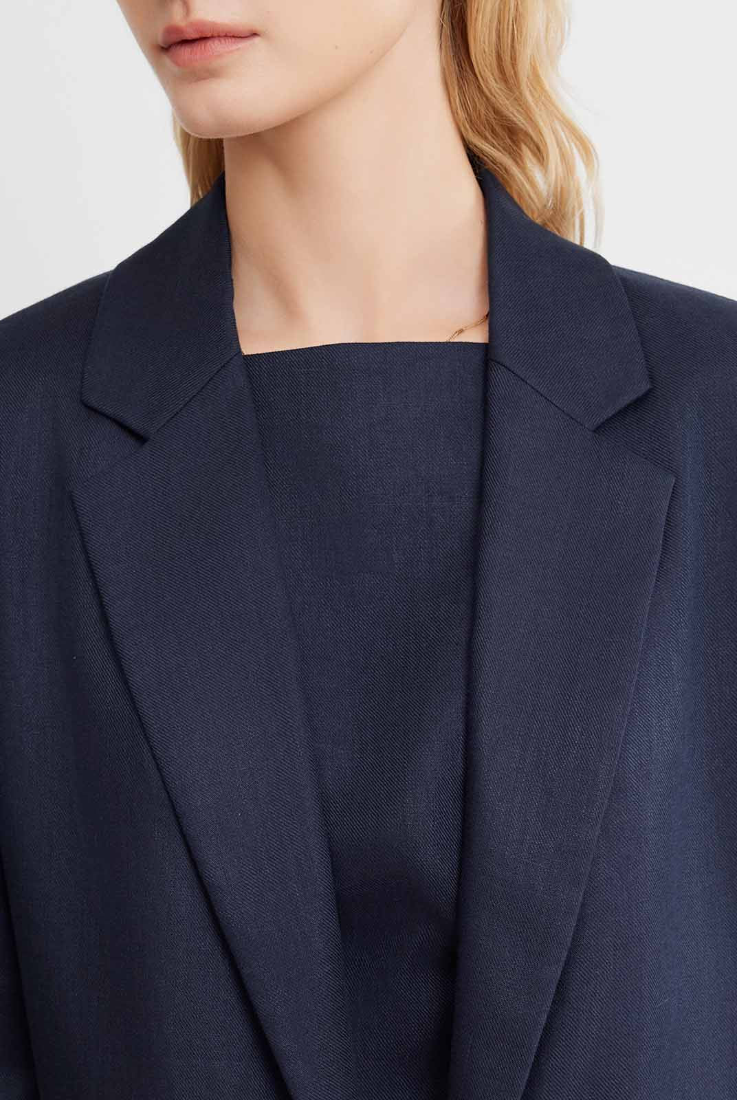 ASOBIO 100% Linen Blazer with Striped Lining