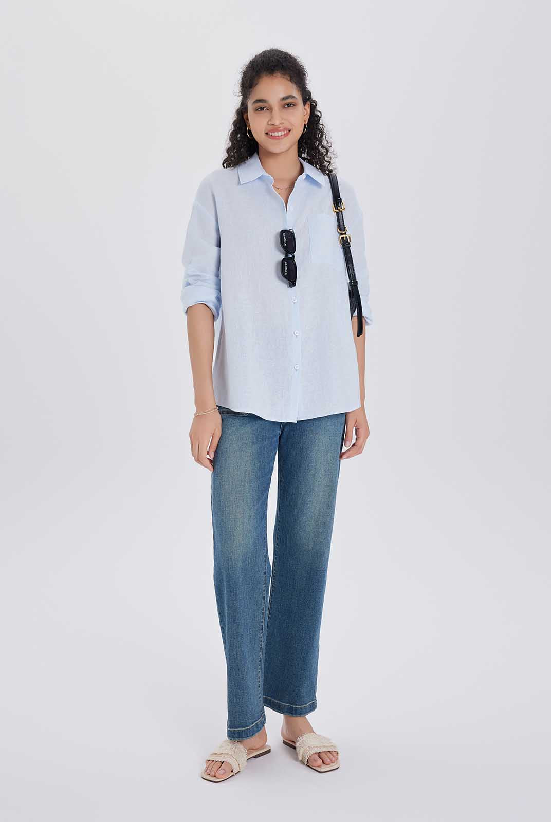 100% Linen Button-Up Shirt