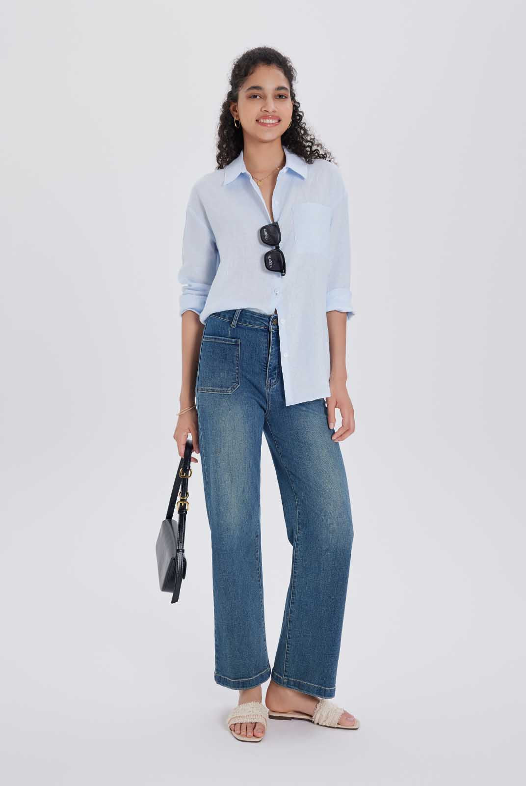 100% Linen Button-Up Shirt