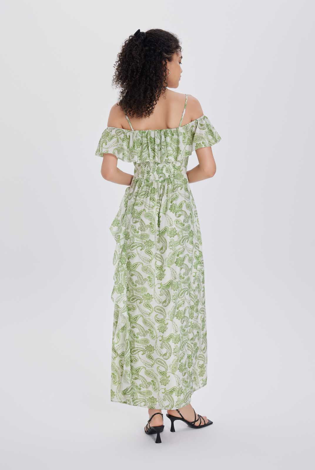 ASOBIO Convertible Ruffle Maxi Dress