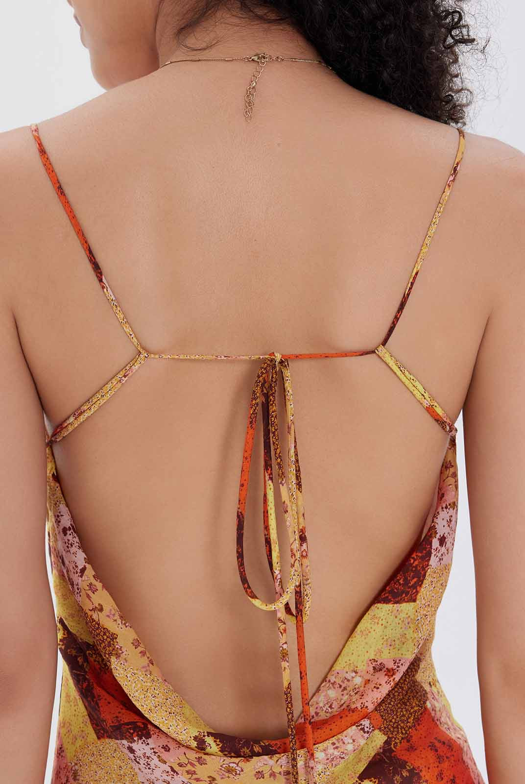 Printed Strappy Maxi Dress