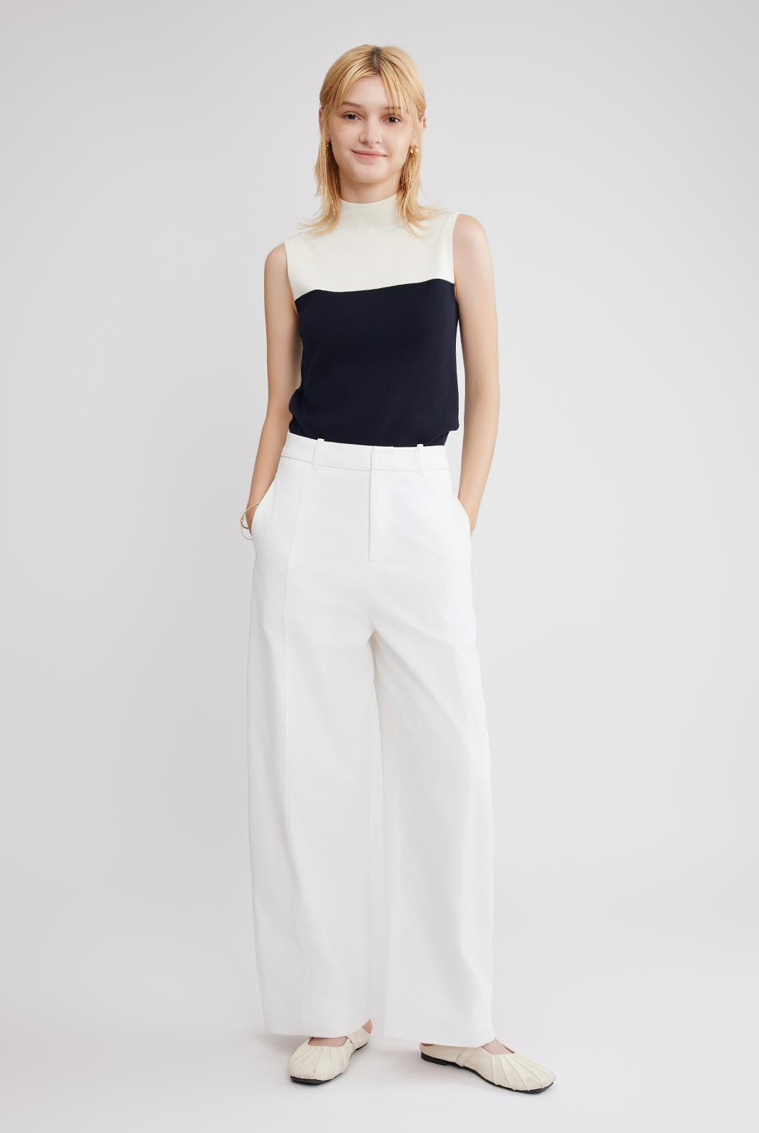 ASOBIO 100% Cotton Barrel-Leg Pants