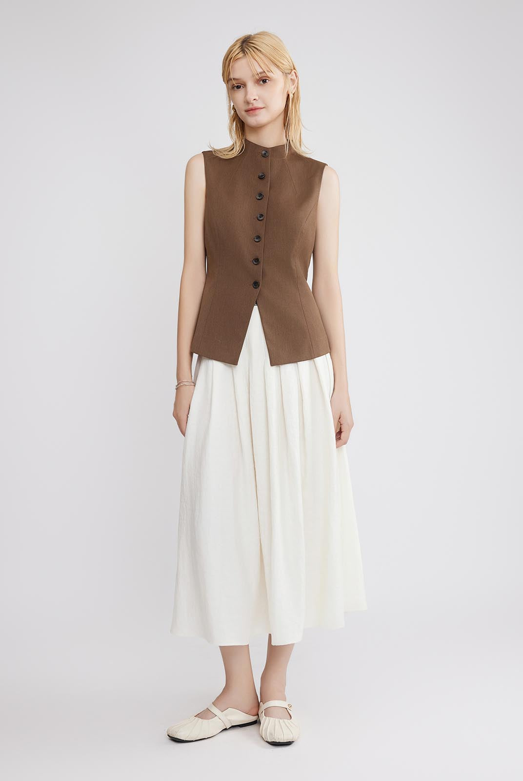 ASOBIO Lyocell Flowing Midi Skirt