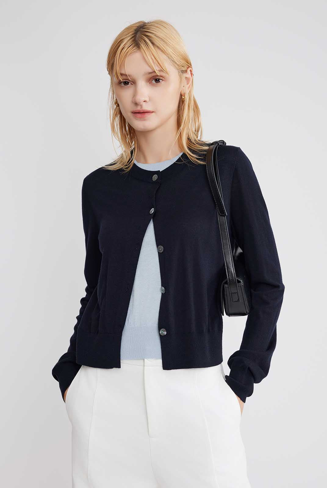 ASOBIO Layered Look Knit Cardigan