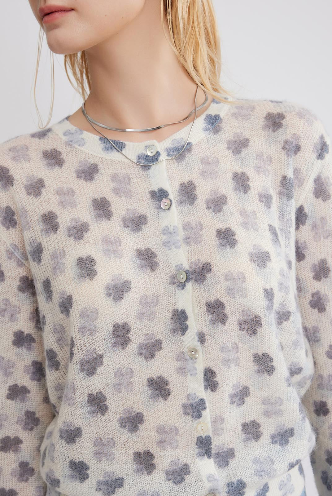 ASOBIO Wool Blend Knit Cardigan