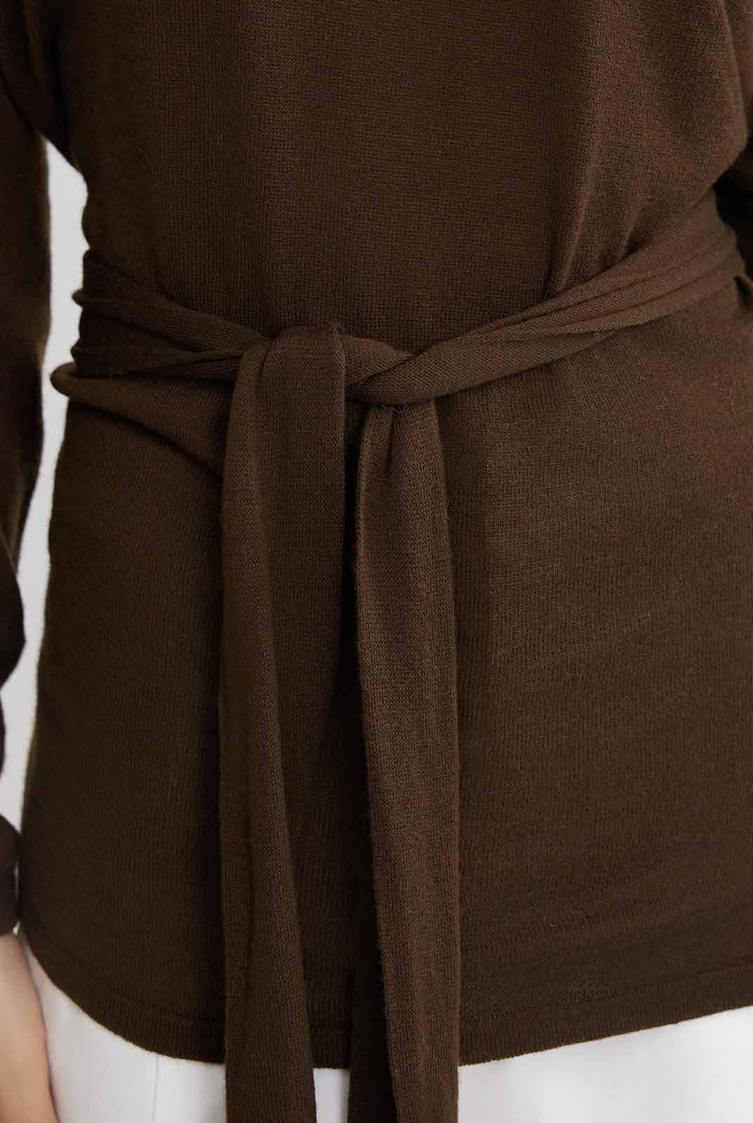 ASOBIO Wool Blend Wide Neck Knit Top