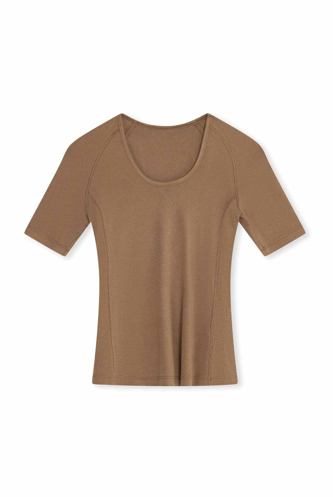 ASOBIO Wool Blend Short-Sleeve Top