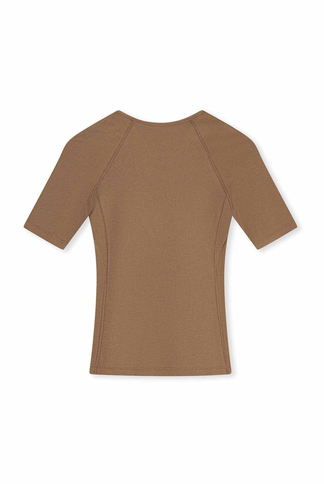 ASOBIO Wool Blend Short-Sleeve Top