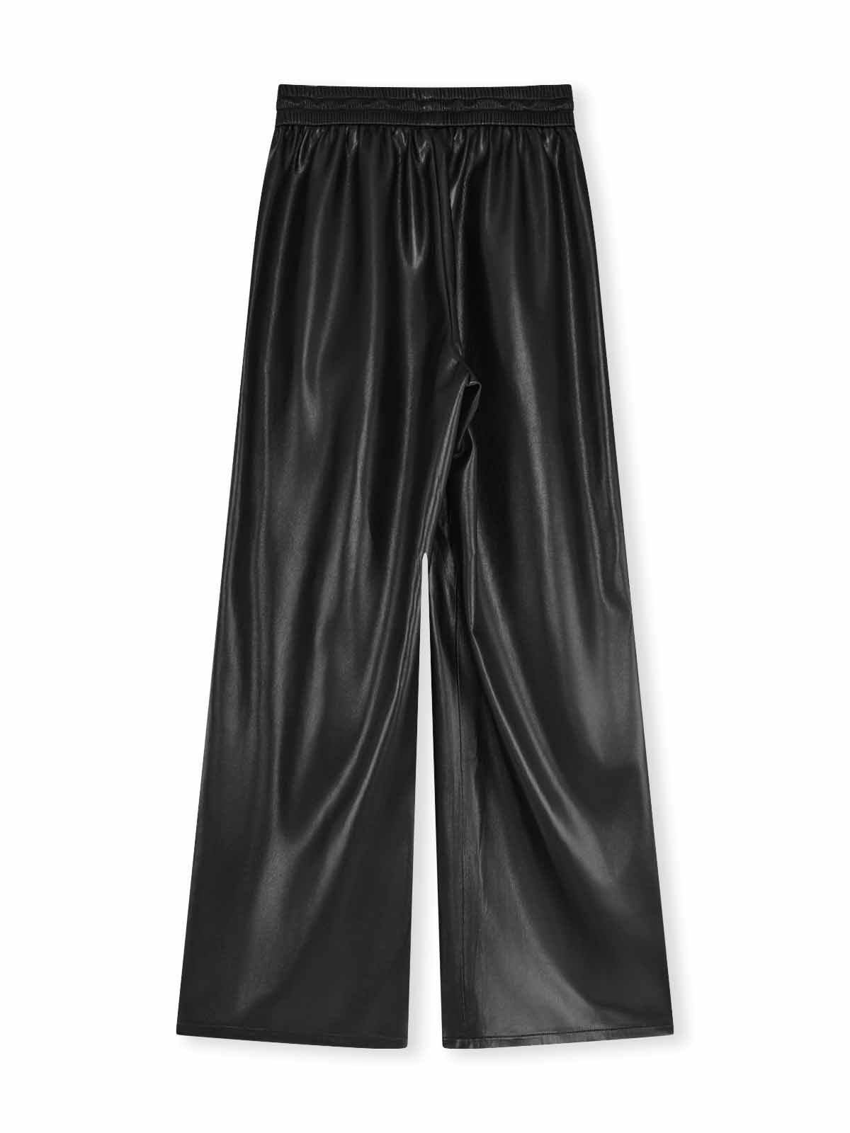 ASOBIO PU Straight-Leg Drawstring Pant
