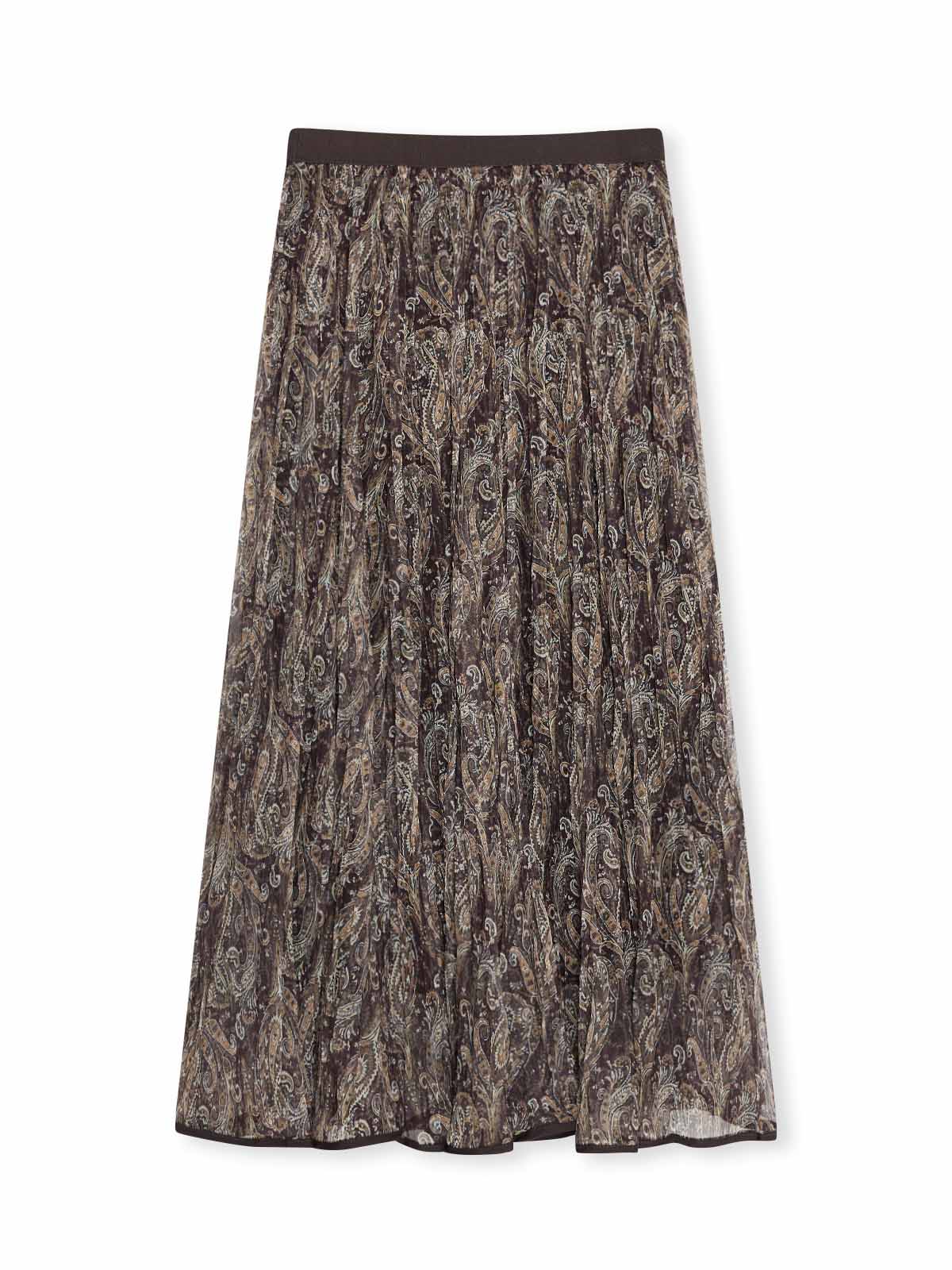 ASOBIO Paisley Pleated Maxi Skirt