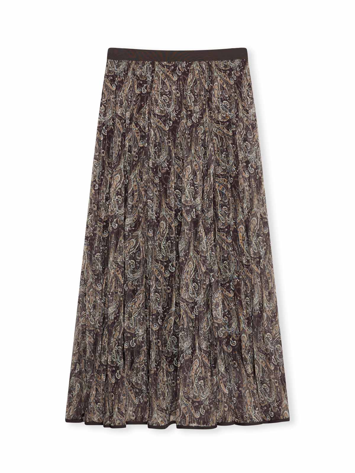 ASOBIO Paisley Pleated Maxi Skirt