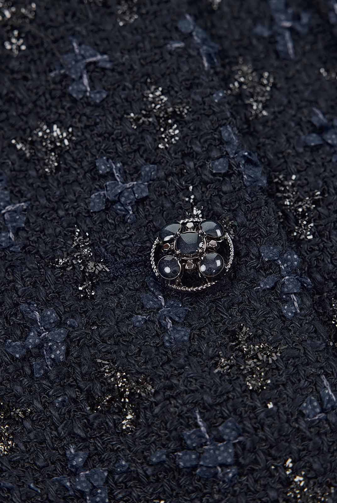 ASOBIO Tweed Round-Neck Jacket