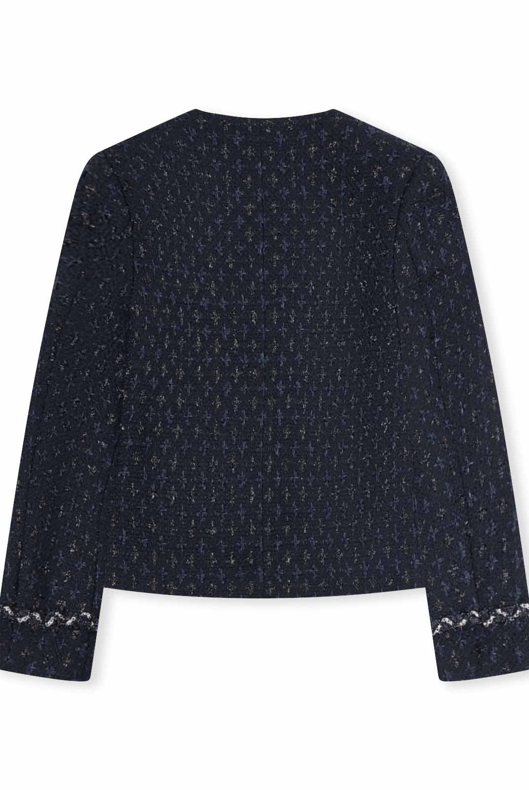 ASOBIO Tweed Round-Neck Jacket