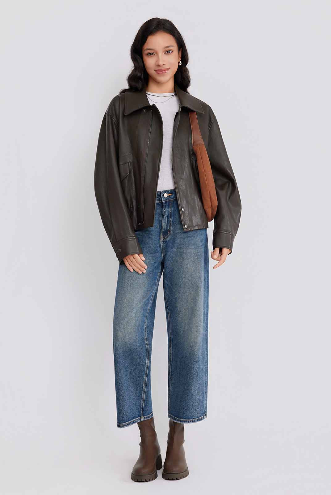 ASOBIO Flap-Pocket Leather Jacket