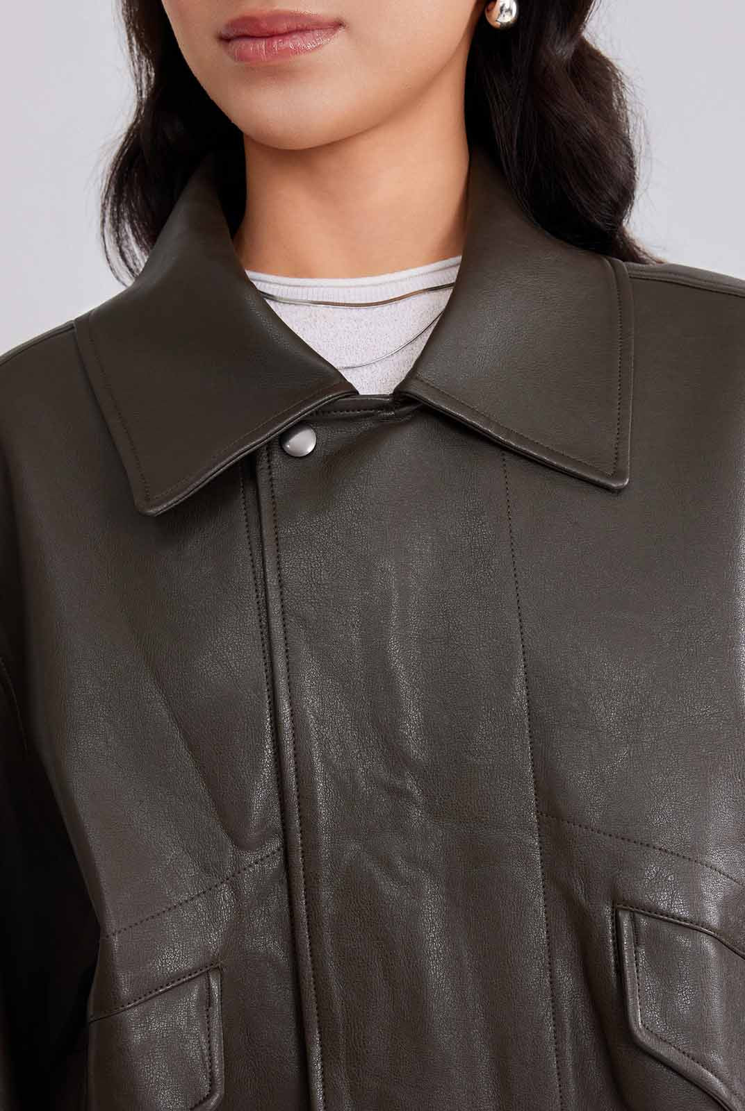 ASOBIO Flap-Pocket Leather Jacket