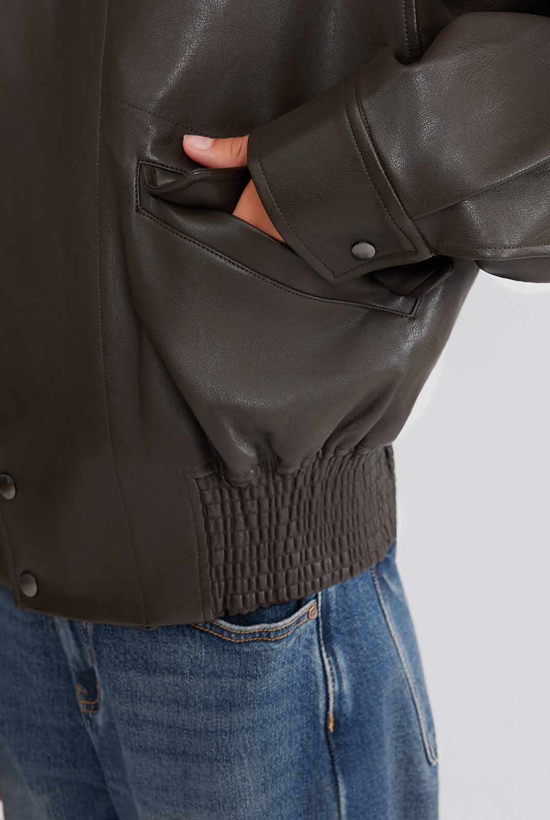 ASOBIO Flap-Pocket Leather Jacket
