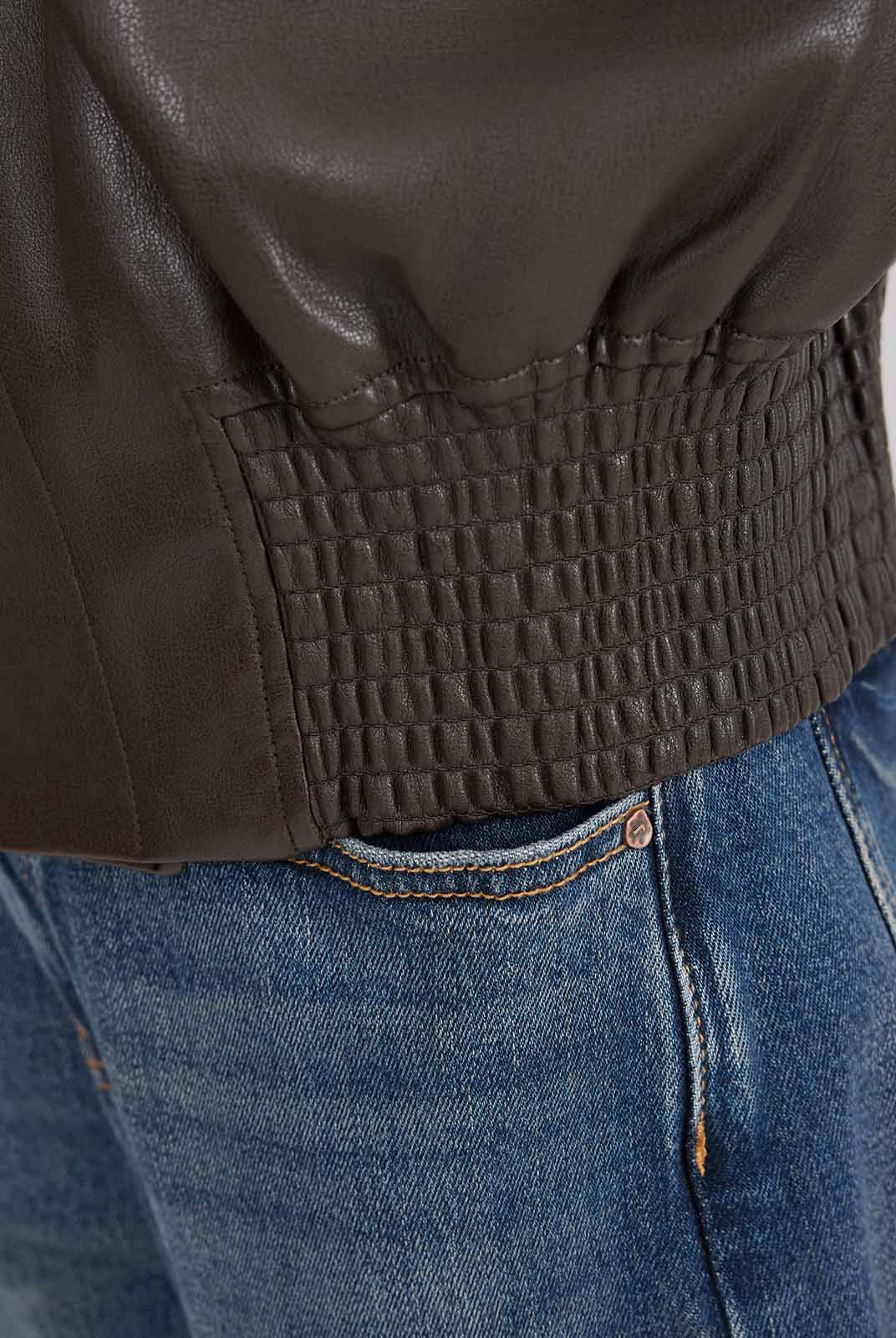 ASOBIO Flap-Pocket Leather Jacket